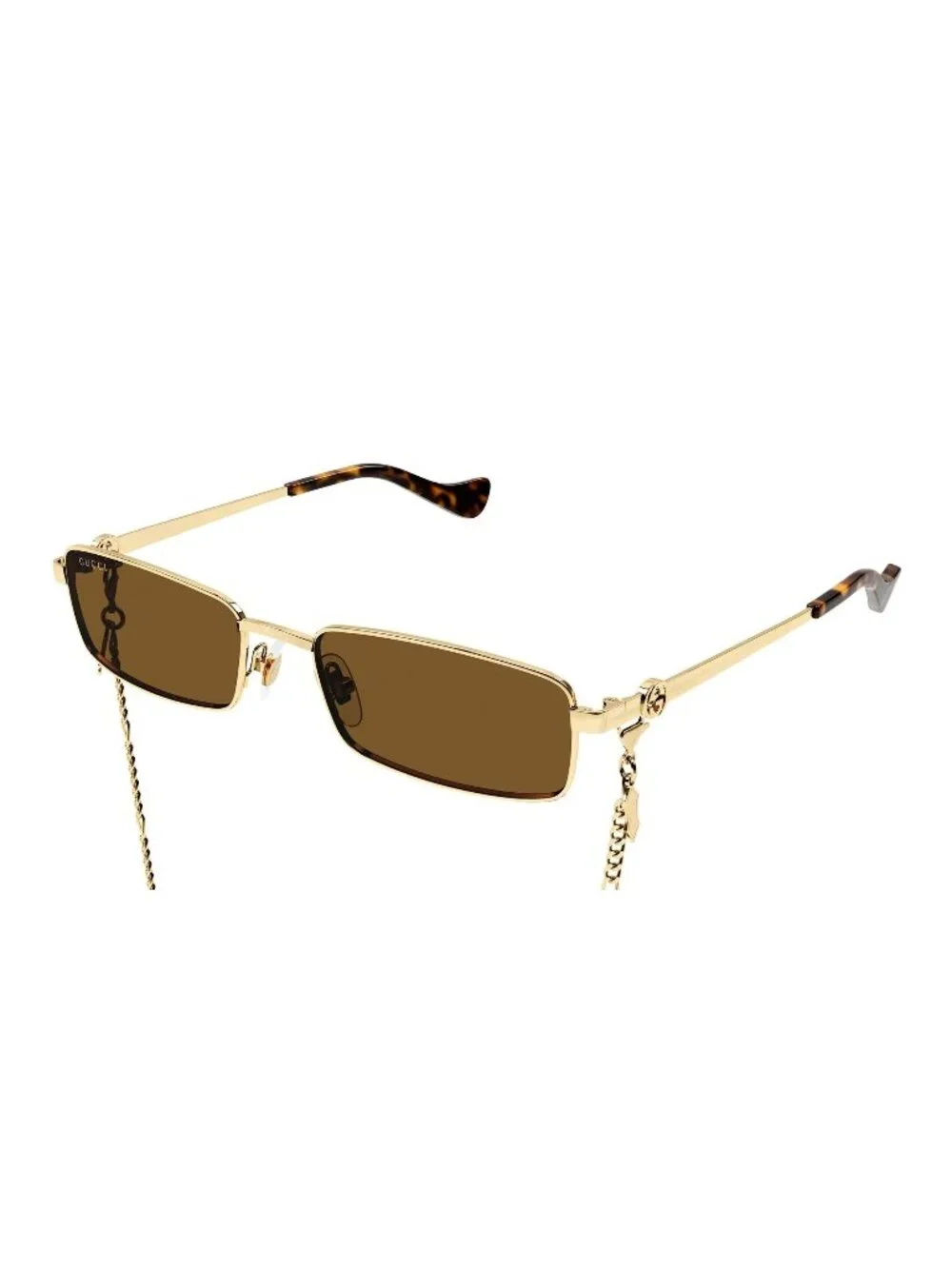 NEW GG1600S 002 GUCCI SUNGLASSES, GOLD WOMEN EYEWEAR WITH CHAIN